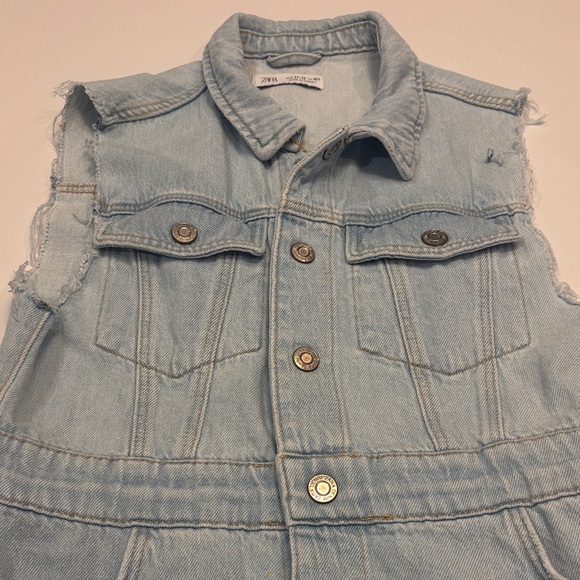 Zara Light Blue Denim sleeveless Girls size 11-12 Casual Dress - Picture 3 of 6